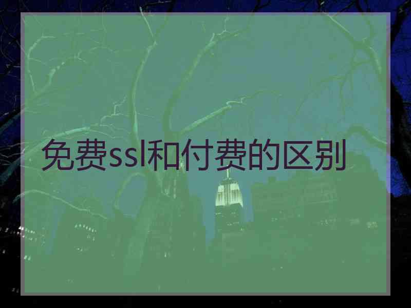 免费ssl和付费的区别