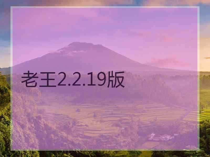 老王2.2.19版