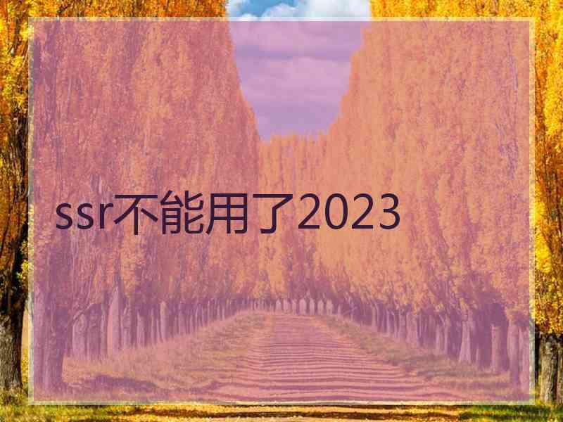 ssr不能用了2023