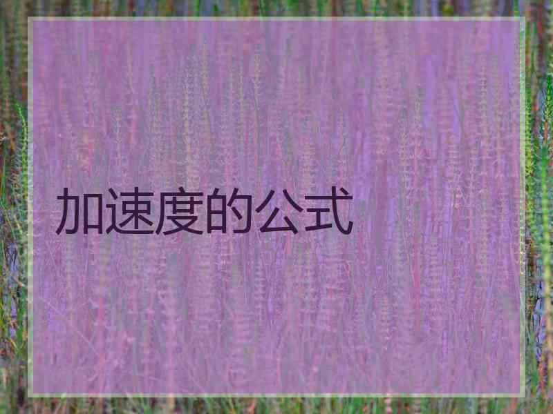 加速度的公式