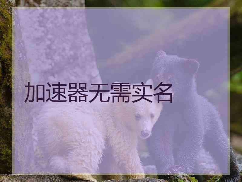 加速器无需实名