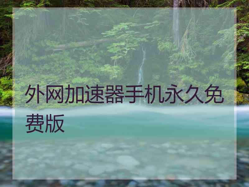 外网加速器手机永久免费版