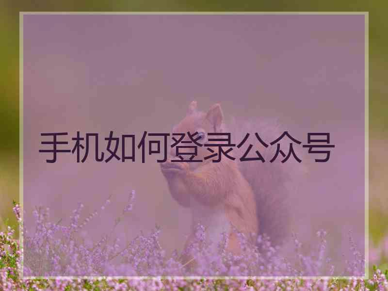 手机如何登录公众号