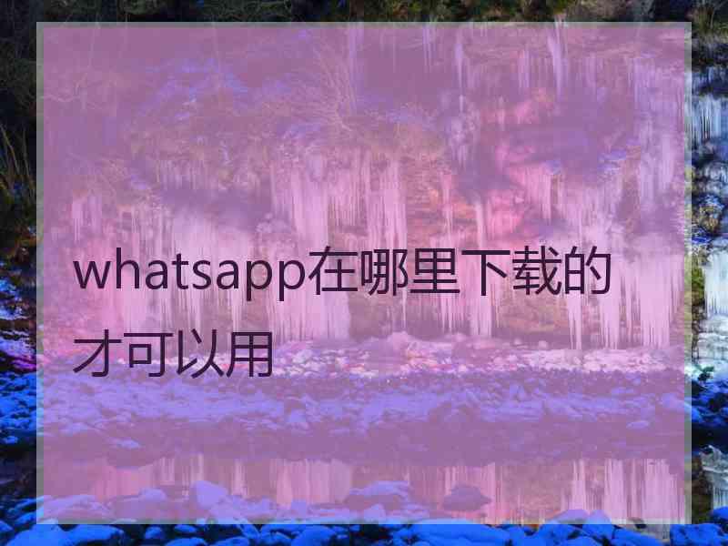 whatsapp在哪里下载的才可以用