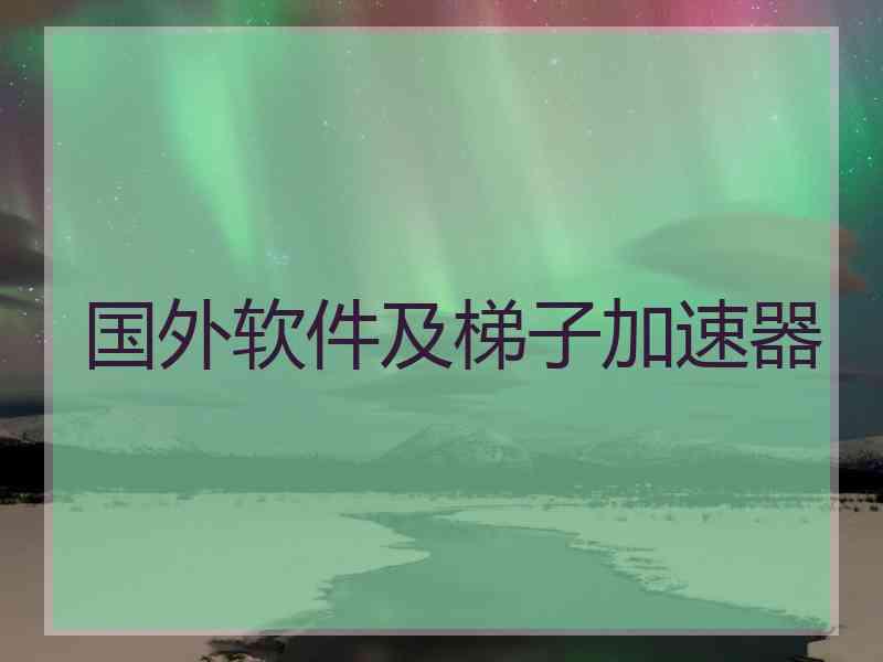 国外软件及梯子加速器