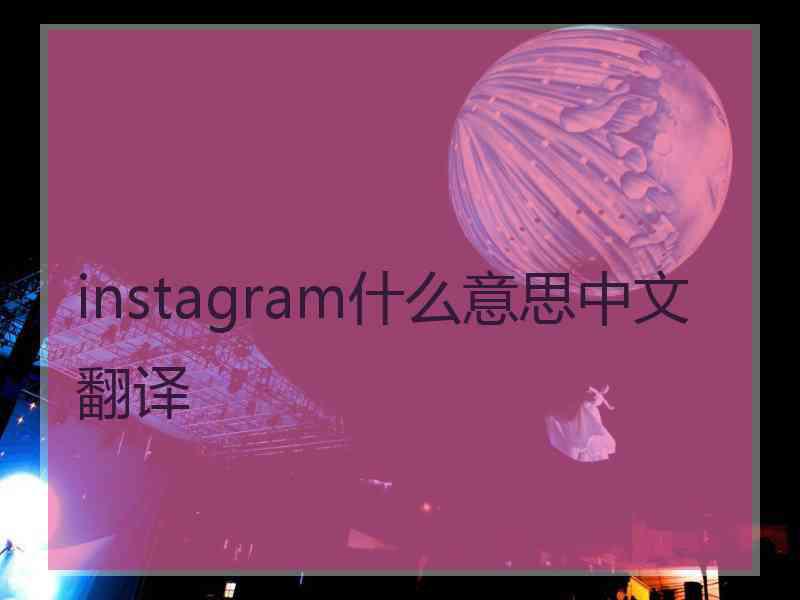 instagram什么意思中文翻译