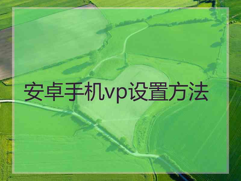 安卓手机vp设置方法