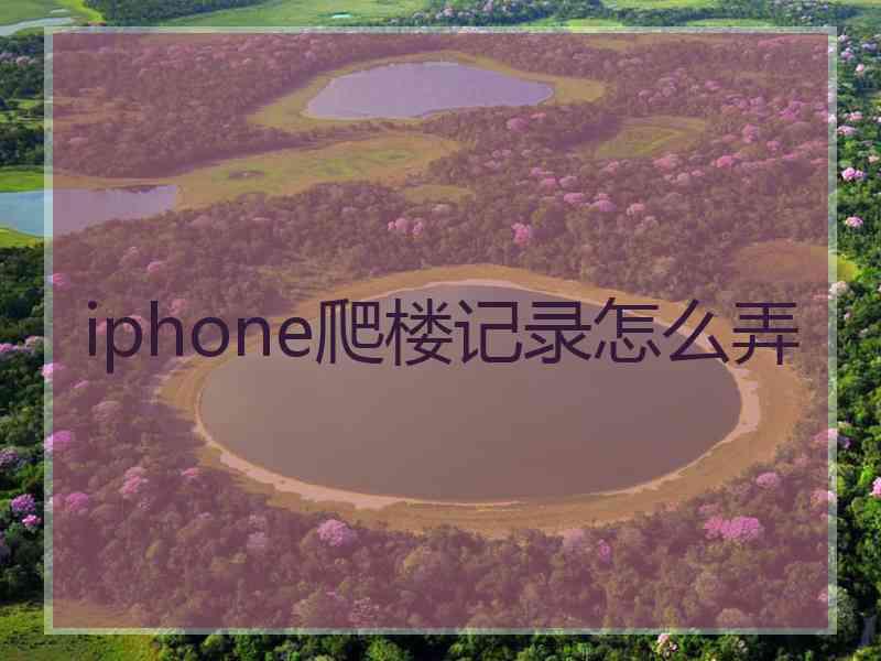 iphone爬楼记录怎么弄