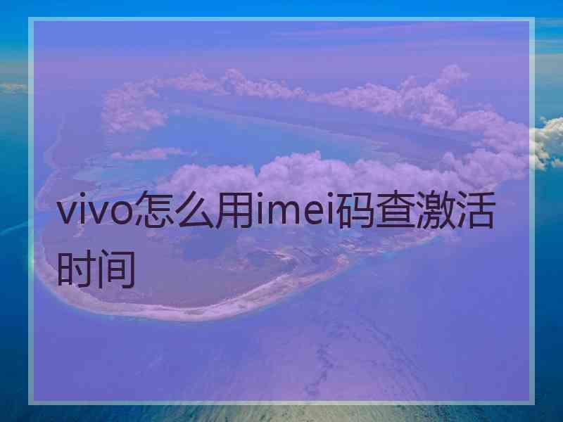 vivo怎么用imei码查激活时间