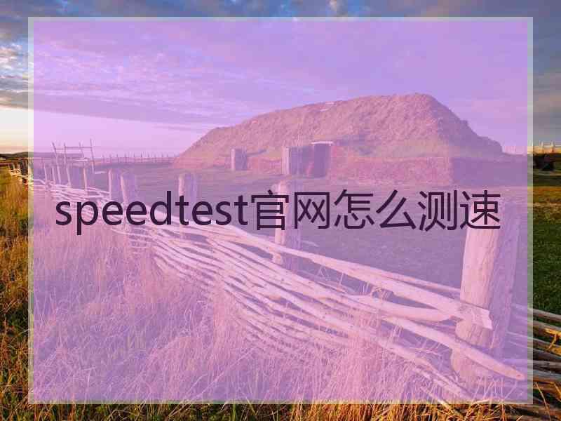 speedtest官网怎么测速